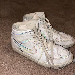 Nike White and Black High-Top Sneakers